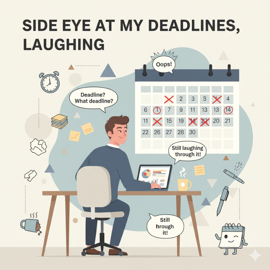 Side eye at my deadlines laughing.
