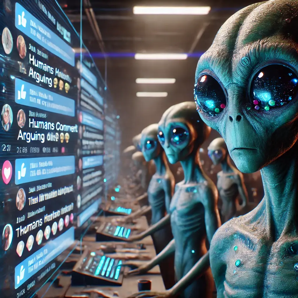 Aliens Watching Humans Argue Online